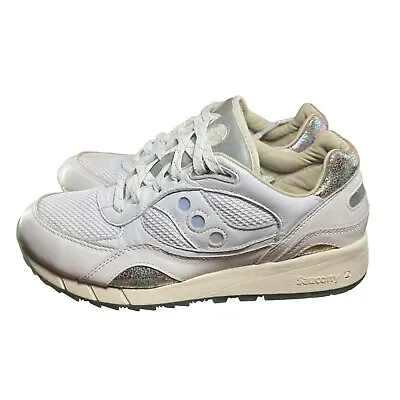 Saucony Shadow 6000 Pearl White Leather Low Lace Sneakers Shoes S70594-1 Mens 10 • $68.79