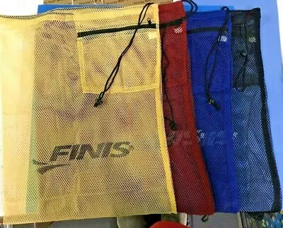 Finis Mesh Gear Bag Swimming Training Waterproof Carry All YELLOW BLUE RED BLACK • $14.99