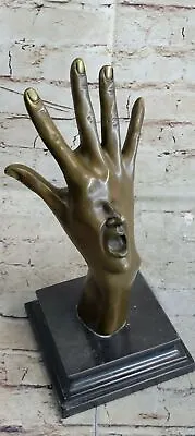 Bizarre Abstract Bronze Sculpture Screaming Face In Hand Signed Milo Statue Odd • $154.50