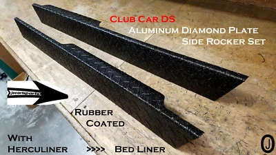 $51.65 • Buy Club Car Ds Golf Cart Rubber Coated Aluminum Diamond Plate FullSide Rockers Set