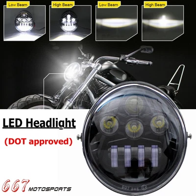 $109.99 • Buy DOT Motorcycle LED Headlight For Harley V-Rod VRSC VRSCF Street Rod Night Rod