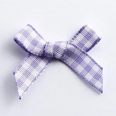 Mini Gingham Bows 3cm Pre Tied Check Ribbon School Wedding Gift Card Craft • £1.75