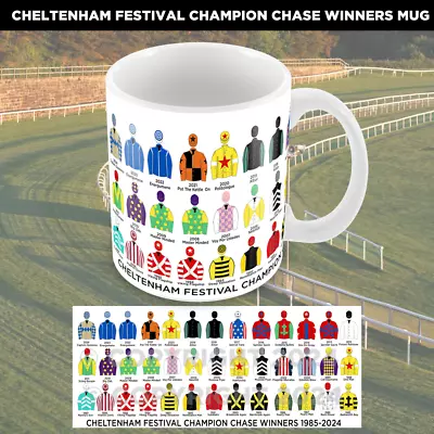 Horse Racing Cheltenham Festival Champion Chase Winners Racing Mug Cup 1985-2024 • £7.99