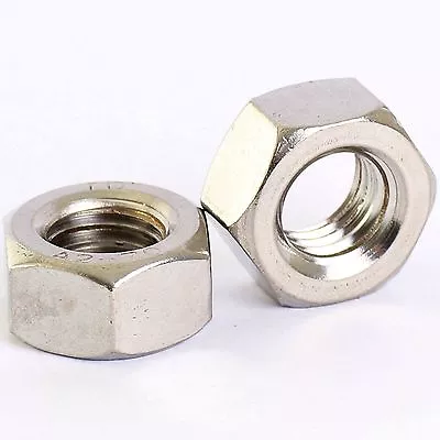 M12 X 1.25mm A2 Stainless Steel Fine Pitch Hexagon Full Nuts Hex Nut 5 Pack • £6.45