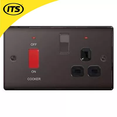 £17.16 • Buy BG Black Nickel 45A Cooker Connection Unit Switched Socket -