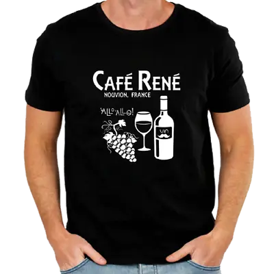 Allo Allo Cafe Rene Mens Womens Black T-shirt S-5XL • £16.95