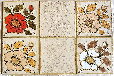 £2 • Buy VINTAGE 1970s HAND DECORATED, WALL TILES MADE IN ITALY BY S.MARCO