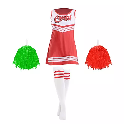 New Cheerleader Fancy Dress Outfit Girls Uniform High School Cheer Costume • £15.99