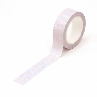 $5.50 • Buy Pink Washi Tape Silver Hearts Metallic Valentines Gilded Design 10m
