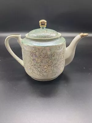 Vintage Japan Lusterware Teapot With Gold Floral Design • $15