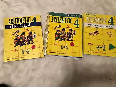 A Beka Arithmetic 4 Homeschool Math Curriculum Teacher Keys Tests Speed Drills  • $21.99