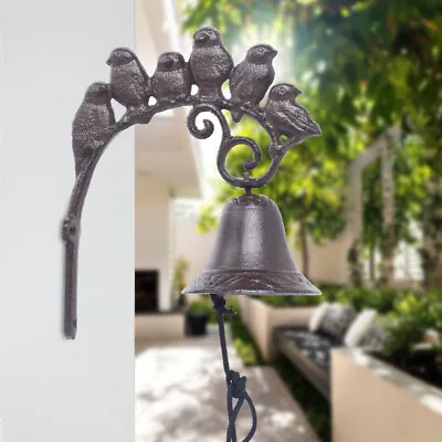 Antique Gate Bell Cast Iron Garden Door Hanging Vintage Bird Bell Door Chime • $24.71