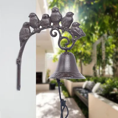 Home Garden Hanging Door Bell Welcome Decorative Vintage Cast Iron 24*20*12 Cm • $21.85