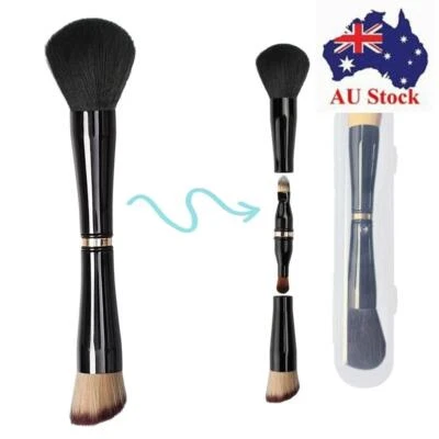 $14.32 • Buy Cream Double Ended With Case 4 In 1 Travel Makeup Brushes Makeup Brush Set