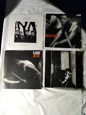 U 2. 4 X 7 INCH VINYL SINGLES PICTURE SLEEVES 1980s ALL LISTED • £6