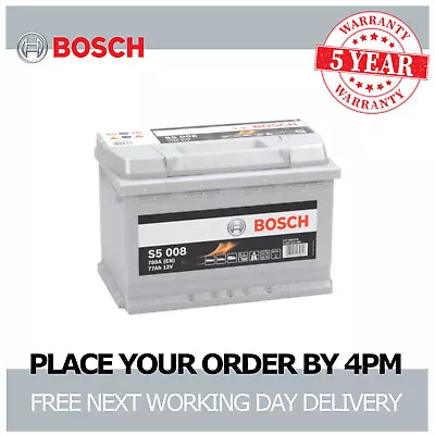 Bosch S5008 Car Battery 12V Sealed Calcium 5 Yr Warranty Type 096 • £96.85