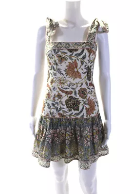 Zimmermann Womens Linen Floral Print Sleeveless Dress Multi Colored Size 1 • $199.99