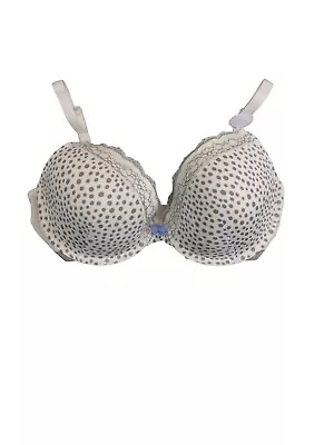 M S Plunge Underwired Spotted Comfort Bust Enhancing Support  Bra Gentle Uplift • £6.95