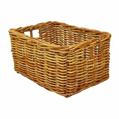 £23 • Buy Rectangular Honey Rattan Deep Wicker Storage Basket Woven Hamper Home Decor