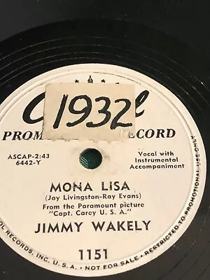 Vintage Record Capitol Records #1151 Jimmy Wakely Mona Lisa/ Steppin’ Out • $27.13