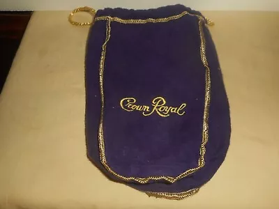 Vintage CROWN ROYAL Velvet Embroidered Liquor Bottle Pouch Drawstring Sack • $11.95