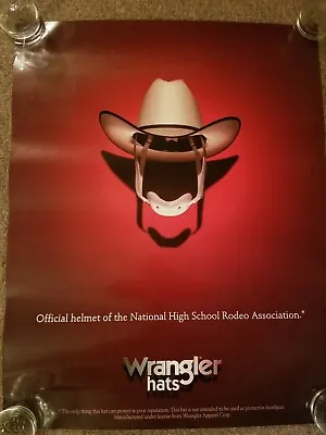 Wrangler Cowboy Hat Poster Official Helmet Of The High School Rodeo Assoc 2001 • $18.84