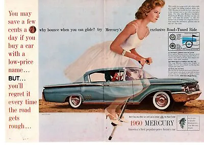 1960 Mercury Montclair 4-Door Pogo Stick Lipstick Mr. Mort Dress 2-Page Print Ad • $9.95