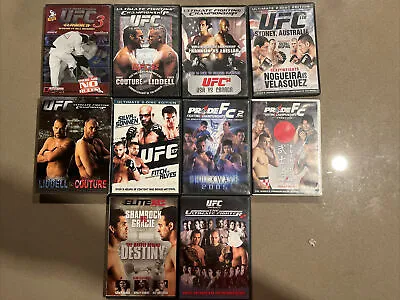 UFC Dvd Lot Pride Elite XC 10 DVDs Mirko Chuck Liddell Royce Gracie • $40