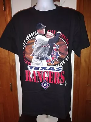 Rare Vintage 2001 MLB Texas Rangers Alex Rodriguez Baseball T-Shirt Size L  • $54.99