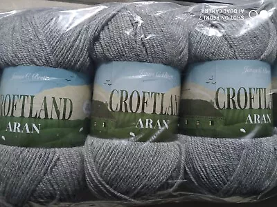 James Brett CROFTLAND Aran Knitting Wool 1x200G 20% Wool & 80 Acrylic GREY A211 • £9.80