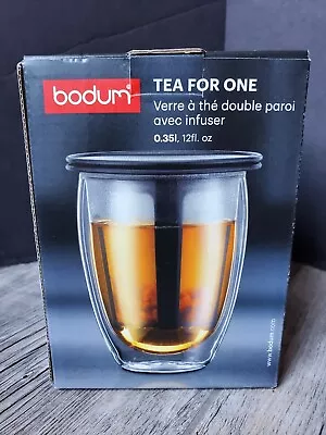 Bodum 12oz Tea For One Strainer Infuser Pot Press Glass Mug Cup Excellent • $14.99