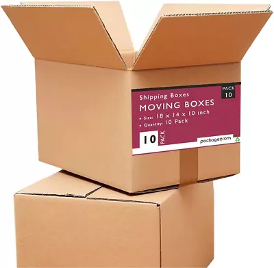 18 X 14 X 10 Medium Moving Boxes Strong Shipping Boxes 10 Pack • $32.64