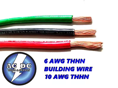 60' Ea Thhn Thwn 6 Awg Gauge Black  Red + 60 Green #10 Awg • $145.94