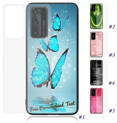 Personalised Text Glass Back Case For Huawei Y5 Y9 Prime Mate 9 10 20 30 40 Pro • $14.98