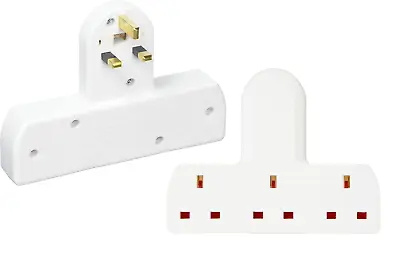 3 Way Gang Plug In Uk 13 Amp Mains Socket Adaptor Converter White • £6.99