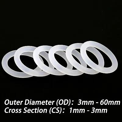 £1.50 • Buy White Silicone Rubber O-Rings 3mm 4mm 5mm 6mm - 60mm OD 1mm - 3mm Cross Section