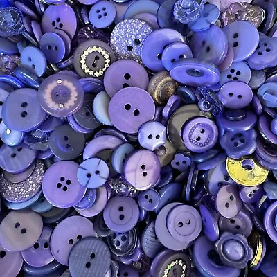 Incredible Mixed Lot Of Dyed PURPLE Premium Buttons All Sizes For Embellishments • $4.99