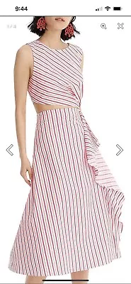 J.Crew Collection Striped Cutout  Cotton Dress US6 AU 10 • $51.99