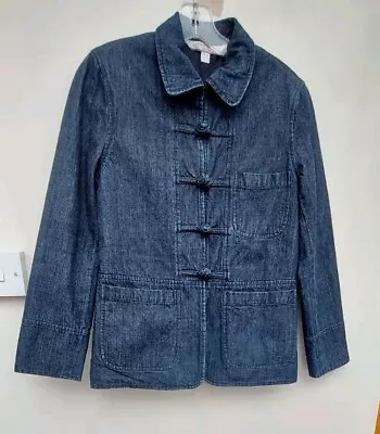 Laura Ashley Lightly Quilted Navy Denim Jacket Chest 37  Uk10 Petite Free P&p!! • £18.99