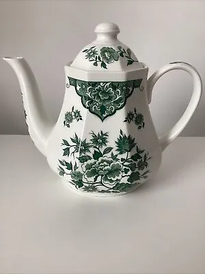 Pretty Vintage J & G Meakin Old Pekin Green & White Teapot - VGC • £16.95