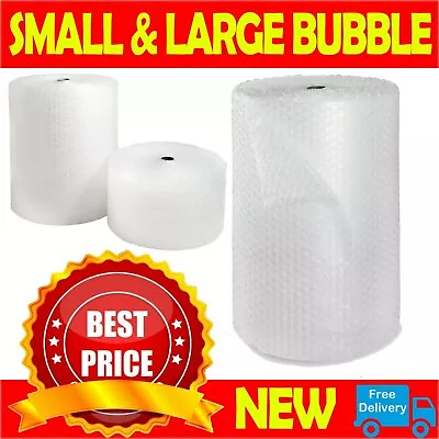 BUBBLE WRAP ROLLS SMALL LARGE (300mm 500mm 750mm) - FREE UK NEXT DAY DELIVERY • £9.75