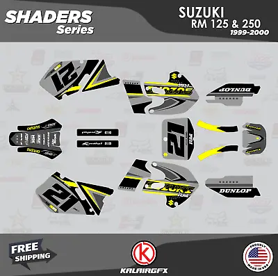 Graphics Kit For SUZUKI RM125 RM250 1999 2000 99 00 SHADERS-Yellow • $87.99