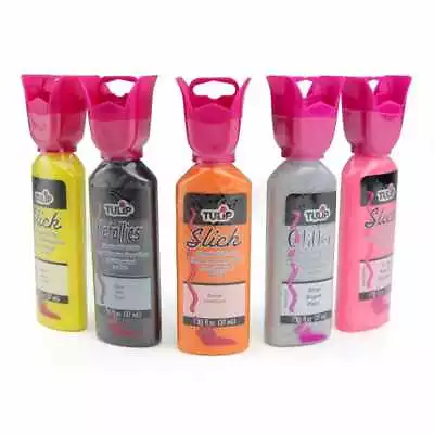 TULIP Fabric Paints SLICK PUFFY METALLICS GLOW GLITTER MATTE 1.25oz Bottles • £3.99