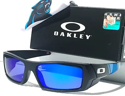 NFL Oakley Gascan CAROLINA PANTHERS Mt Black POLARIZED Galaxy Blue Sunglass 9014 • $138.87