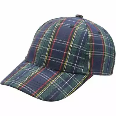 Tartan Baseball Cap. Scotland Baseball Cap - Adult Size - Green / Blue • £8.99