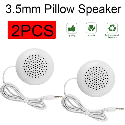 1/2pcs PILLOW SPEAKER - 3.5mm For MP3 MP4 Player IPod White • £6.69