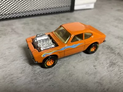 Custom Vintage Matchbox No 72 Maxi Taxi Hot Rocker Ford Capri Orange Hong Kong • $30