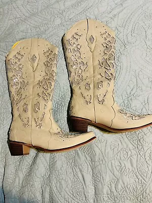 Ivory Cowboy Boots • $100