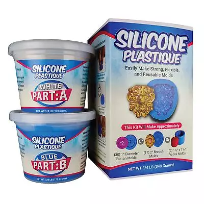 Silicone Plastique DIY Silicone Mold Making Kit Super Easy 1:1 Mix Putty3/4 Lb • $30.06