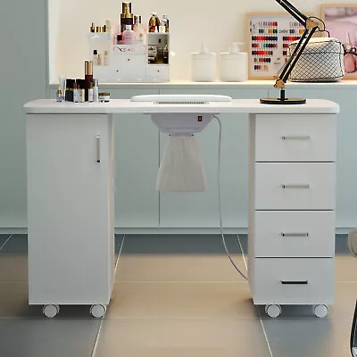 Nail Technician Table Wheel Drawer Nail Manicure Table Spa Tattoo Massage Stools • £65.95